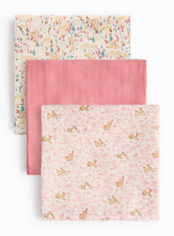 Guess How Much I Love You Pink Muslin Square 3 Pack One Size